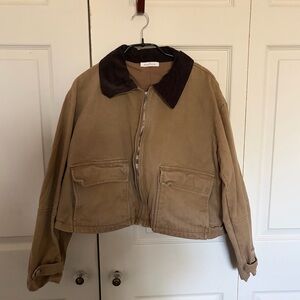 Neuflora Sharma Jacket — Cropped Camel Canvas Jacket